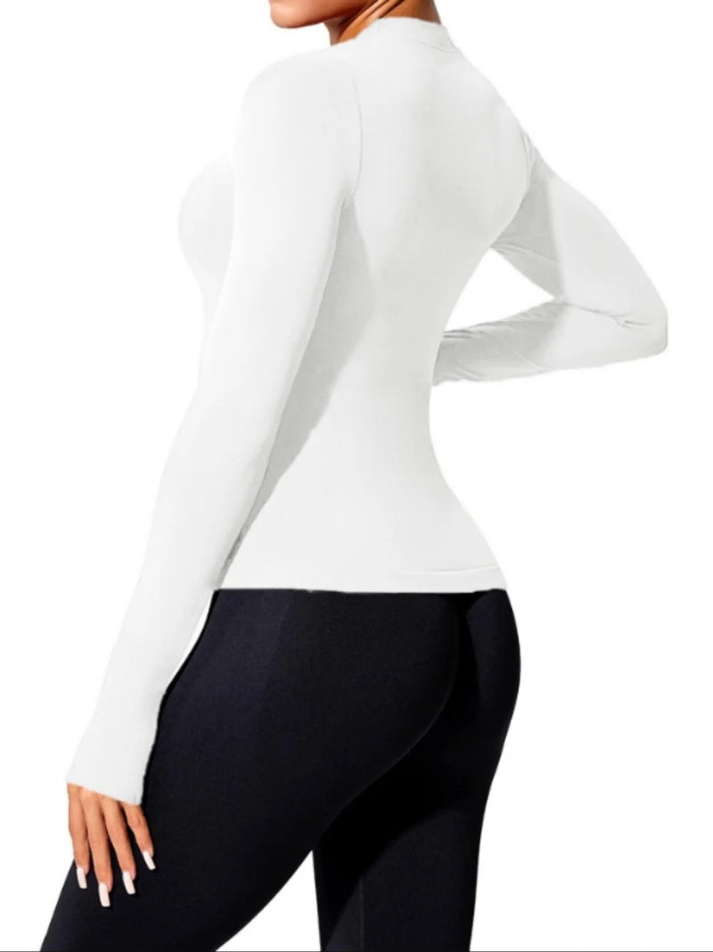 Women’s Long Sleeve Yoga Shirt – Quick Dry Gym & Running Fitness Top