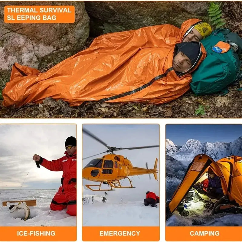 Emergency Mylar Thermal Sleeping Bag – Ultra Waterproof, Lightweight Survival Blanket for Camping & Hiking