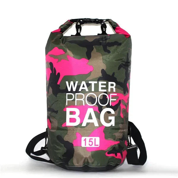 30L Camouflage Waterproof Dry Bag 🌊 | PVC-Coated Sack for Rafting, Trekking & Diving Adventures