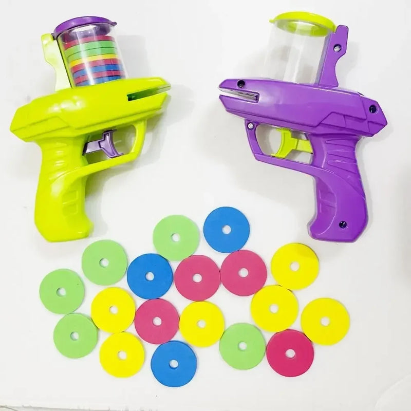 Mini Carrot Flying Disc Launcher Gun – Safe EVA Saucer Toy for Kids Outdoor Fun