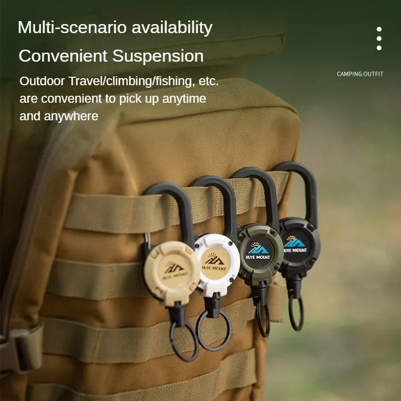 🔒 Heavy Duty Retractable Badge Reel with Carabiner – Steel Wire Keychain Holder for ID & Tools