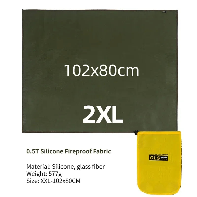 🔥 Fireproof Camping Mat – Flame Retardant BBQ & Picnic Blanket | Heat Resistant Fiberglass Cloth