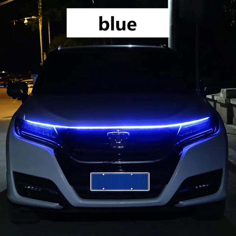 150cm LED DRL Scanning Car Hood Light Strip – 12V Decorative Ambient Engine Hood Lamp 🚗✨