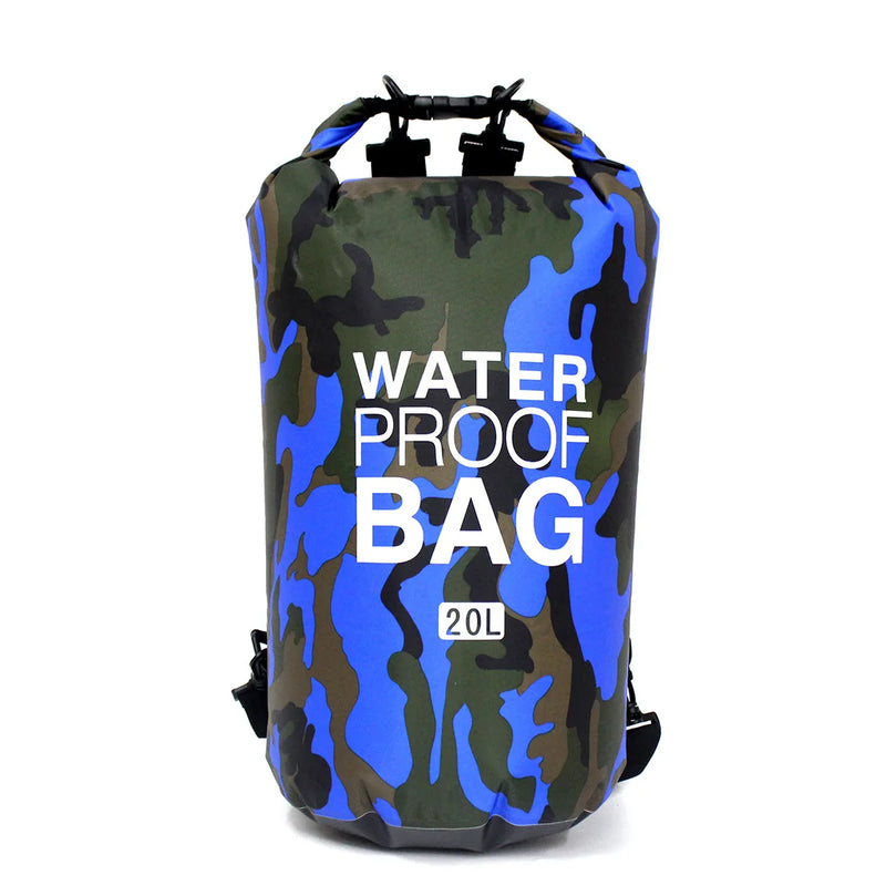 30L Camouflage Waterproof Dry Bag 🌊 | PVC-Coated Sack for Rafting, Trekking & Diving Adventures