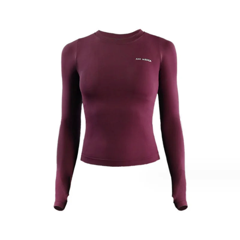 Women’s Long Sleeve Yoga Shirt – Quick Dry Gym & Running Fitness Top