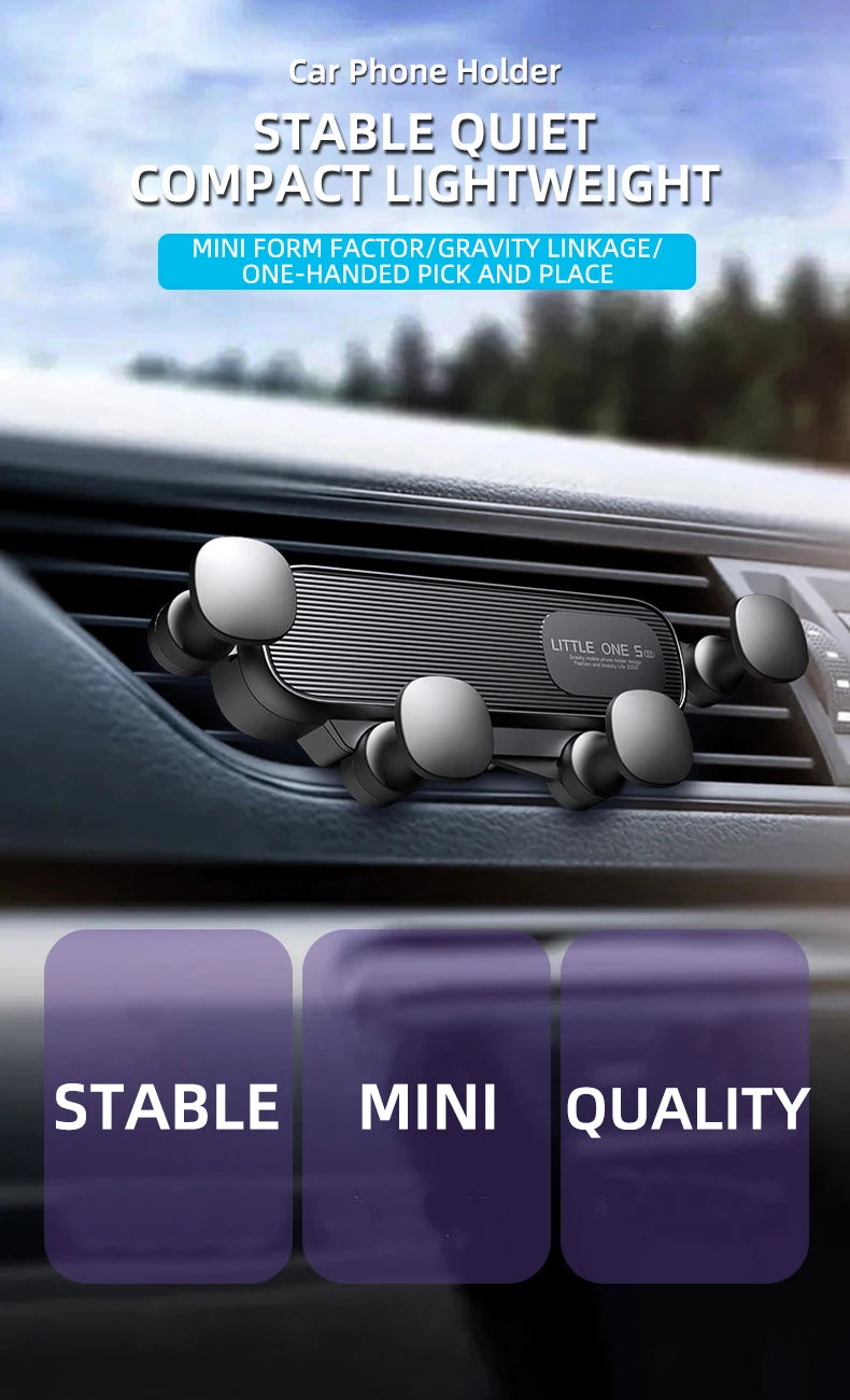 Universal Gravity Car Phone Holder for 4.7-7 Inch Phones 🚗📱 - Shockproof Air Vent Mount