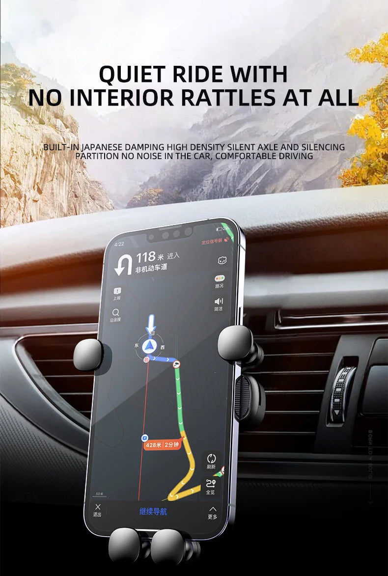 Universal Gravity Car Phone Holder for 4.7-7 Inch Phones 🚗📱 - Shockproof Air Vent Mount