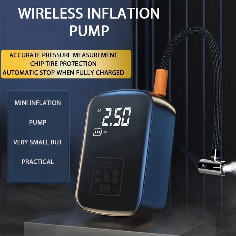 Wireless Car Air Compressor Tire Inflator Pump for Car, Motorcycle, Bicycle & Boat 🚗🏍️🚴‍♂️
