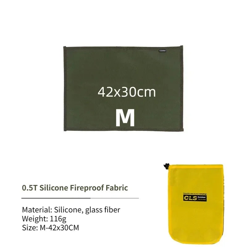 🔥 Fireproof Camping Mat – Flame Retardant BBQ & Picnic Blanket | Heat Resistant Fiberglass Cloth