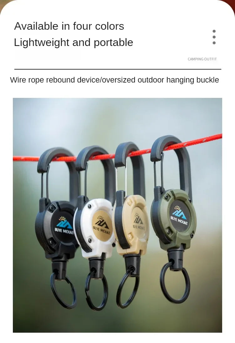 🔒 Heavy Duty Retractable Badge Reel with Carabiner – Steel Wire Keychain Holder for ID & Tools
