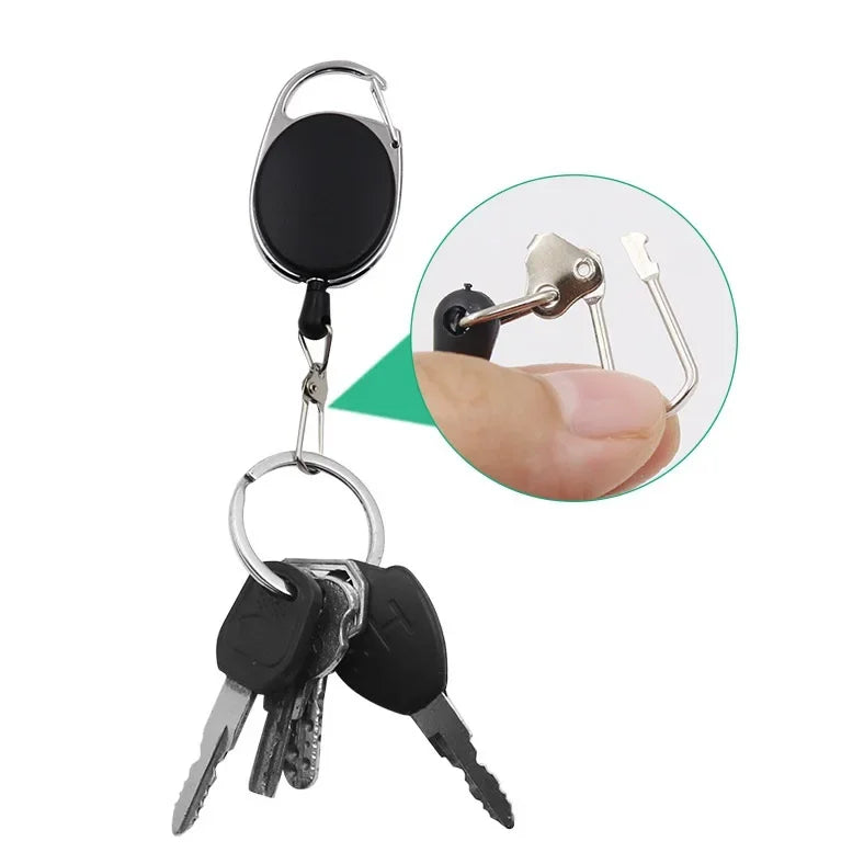 Fly Fishing Zinger Retractor 🔄 | Retractable Key Chain Reel with Spring Clip – 1–4pcs Tool Holder 🎣