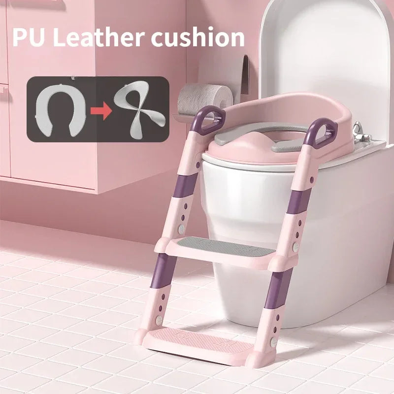 Children’s Potty Training Seat with Step Ladder 🚽👶 | Foldable Toddler Toilet Trainer for Boys & Girls