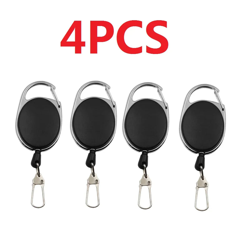 Fly Fishing Zinger Retractor 🔄 | Retractable Key Chain Reel with Spring Clip – 1–4pcs Tool Holder 🎣