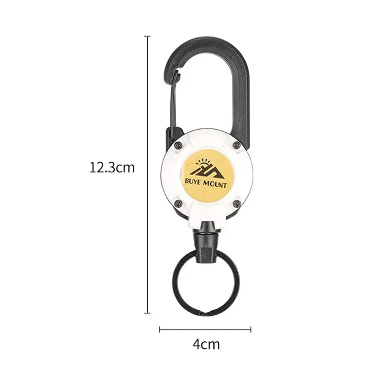 🔒 Heavy Duty Retractable Badge Reel with Carabiner – Steel Wire Keychain Holder for ID & Tools