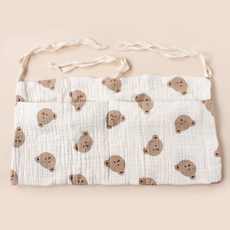 Baby Bedside Organizer 🍼 | Portable Diaper Caddy with Dual Pockets for Newborn Essentials