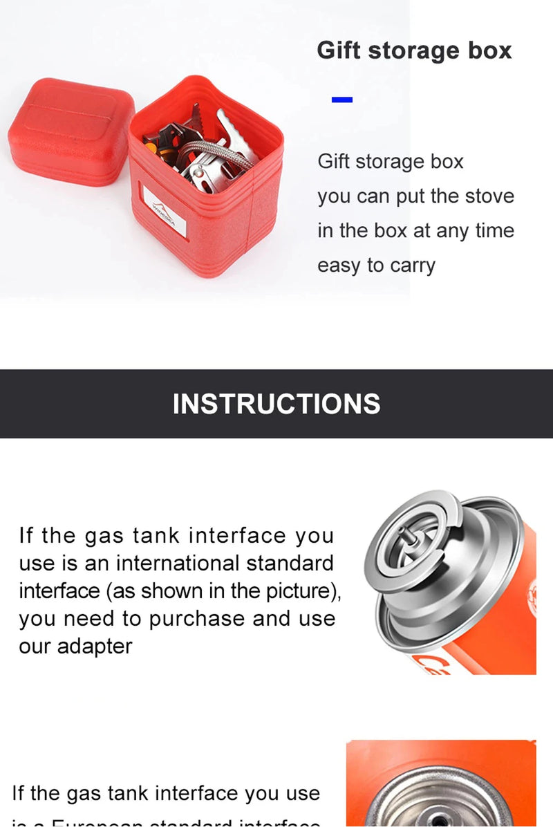 🔥 Portable Folding Camping Gas Stove – 3500W Outdoor Cooking Burner for Hiking, Backpacking & Picnic