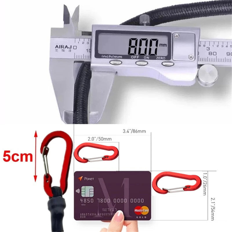 💪 Heavy Duty Bungee Cord with Carabiner Hooks – Elastic Tie Strap for Kayak 🚣‍♂️, Cycling 🚴, Luggage 🧳 & Camping 🏕️ Accessories