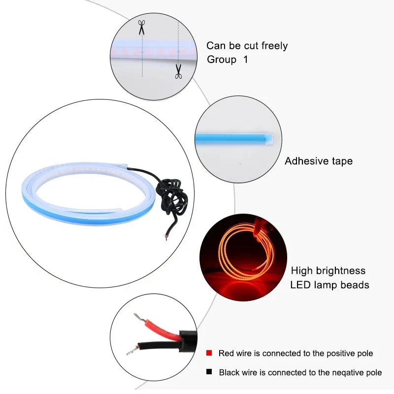 150cm LED DRL Scanning Car Hood Light Strip – 12V Decorative Ambient Engine Hood Lamp 🚗✨