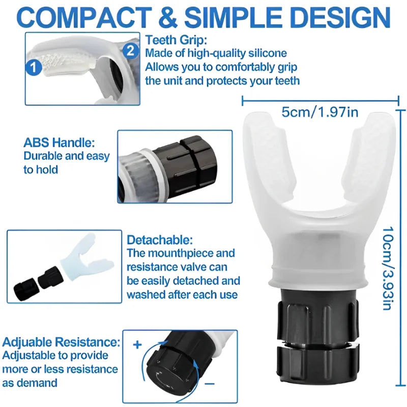 💨 LungFit Pro™ – Adjustable Breathing Exercise Device for Lung Strength & Endurance Training