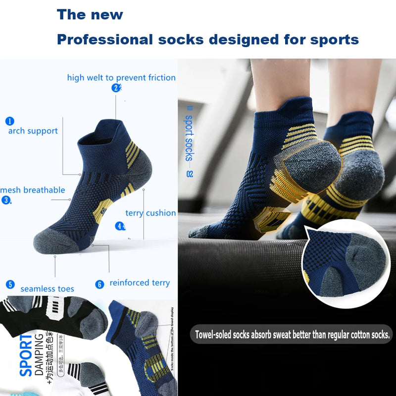 3 Pairs Non-Slip Quick-Drying Fitness & Running Socks for Men & Women - Basketball Training Socks 🏃‍♂️🏀