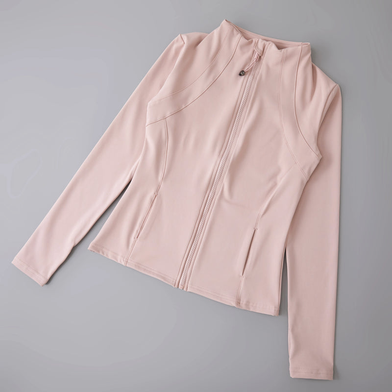 Women's Yoga Jacket – Stand Collar, Long Sleeve, High Stretch Workout Top 🧘‍♀️💪