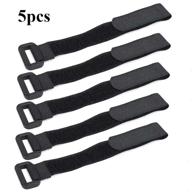 5pcs Universal Bike Handlebar Strap – Nylon Flashlight Holder & Tie-Down Bands