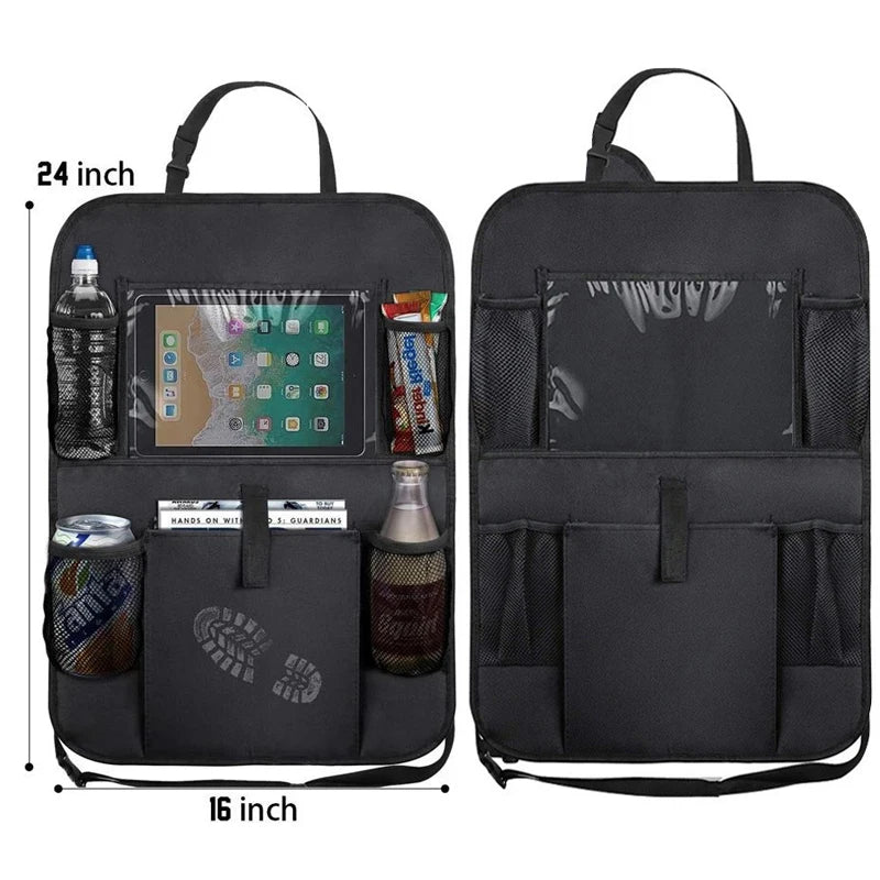 🚗 Car Backseat Organizer with Touchscreen Tablet Holder – Multi-Pocket Storage & Seat Protector