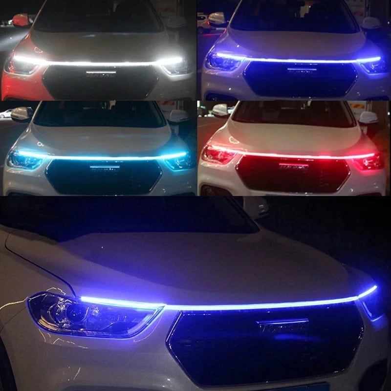 150cm LED DRL Scanning Car Hood Light Strip – 12V Decorative Ambient Engine Hood Lamp 🚗✨