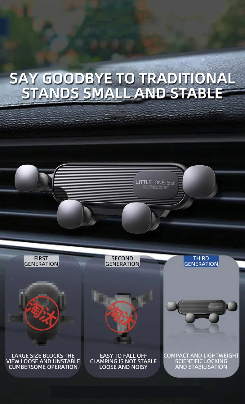 Universal Gravity Car Phone Holder for 4.7-7 Inch Phones 🚗📱 - Shockproof Air Vent Mount
