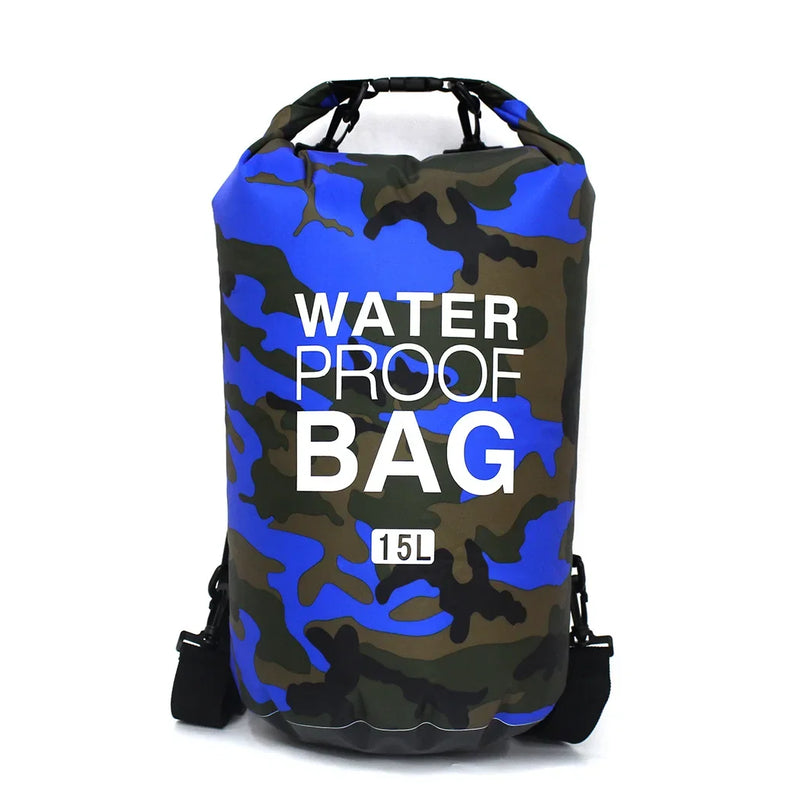 30L Camouflage Waterproof Dry Bag 🌊 | PVC-Coated Sack for Rafting, Trekking & Diving Adventures