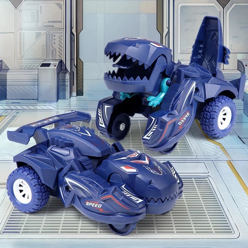 2 IN 1 Dinosaur Deformation Car Model Toy 🚗🦖 - One Step Action Collision Transformation Mini Vehicle for Boys | Kids Gift 🎁