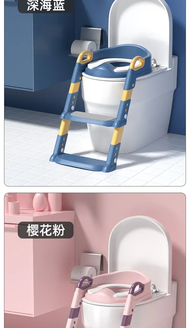 Children’s Potty Training Seat with Step Ladder 🚽👶 | Foldable Toddler Toilet Trainer for Boys & Girls