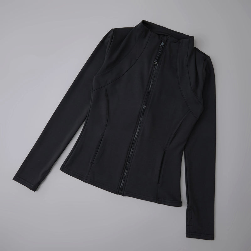 Women's Yoga Jacket – Stand Collar, Long Sleeve, High Stretch Workout Top 🧘‍♀️💪