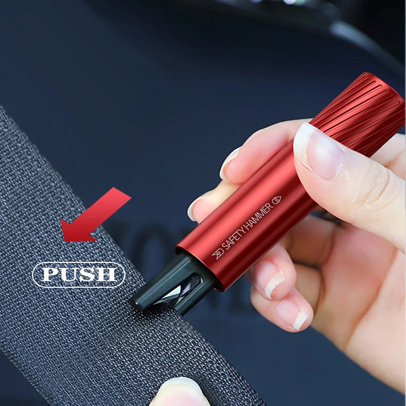 🚗 2-in-1 Car Safety Hammer | Emergency Glass Breaker & Seat Belt Cutter – High-Hardness Tungsten Steel Escape Tool