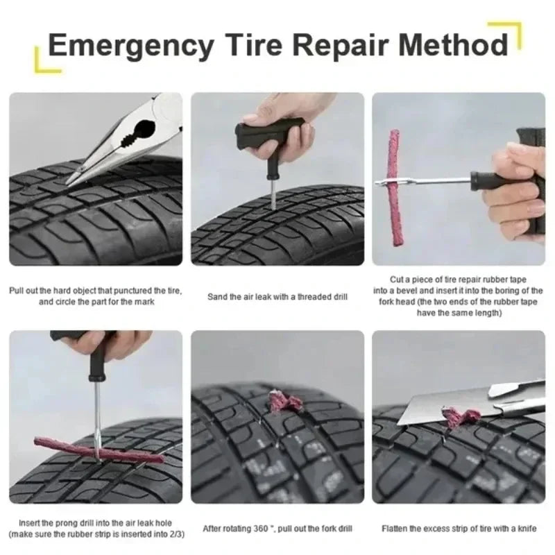Universal 5-50Pc Tubeless Tire Repair Kit – Heavy Duty Puncture Plug Set for Car, Motorcycle, Truck, SUV & Off-Road Vehicles