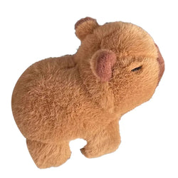 Capybara slap bracelet plush toy wrapped around a child's wrist – soft stuffed animal wristband gift for kids