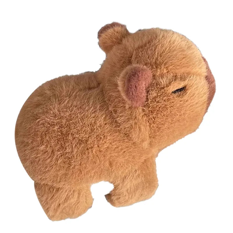 Capybara slap bracelet plush toy wrapped around a child's wrist – soft stuffed animal wristband gift for kids