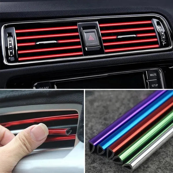 Car Air Conditioner U-Shape Trim Strips – Decorative Moulding for Vent & Door Edge Protection, 10Pcs Set