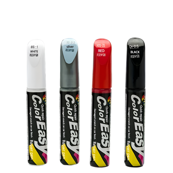 Car scratch repair pen for pearl white, black, and silver vehicles – easy touch-up paint solution for removing scratches and chips.
