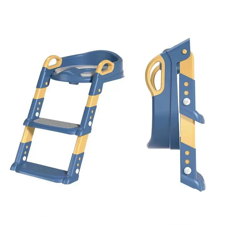 Children’s potty training seat with foldable step ladder for toddlers, non-slip toilet trainer for boys and girls