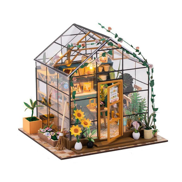 DIY Miniature Dollhouse Kit – Handmade 3D Puzzle Flower House with Furniture and LED Lights for Home Decoration and Gifts