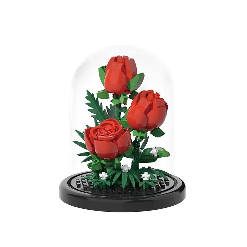 Flower bouquet bonsai building blocks set – DIY artificial plastic plant toy for home decor and kids birthday gift