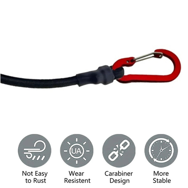 Heavy Duty Bungee Cord with Carabiner Hooks for Kayak 🚣‍♀️, Cycling 🚴, Luggage 🧳, and Camping 🏕️ Accessories
