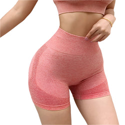 High waist push-up gym shorts for women – seamless yoga, fitness, running, and cycling activewear