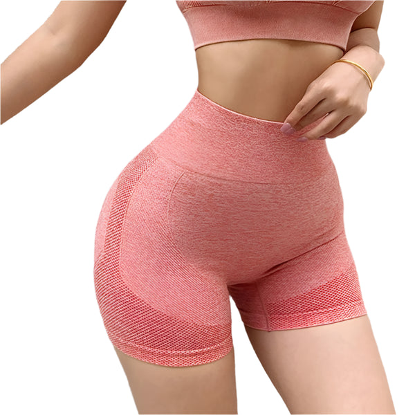 High waist push-up gym shorts for women – seamless yoga, fitness, running, and cycling activewear