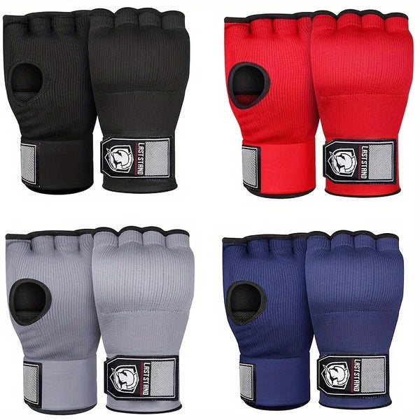 MMA Half Finger Gel Boxing Gloves for Muay Thai and MMA training, with gel padding, wrist strap, and flexible design. Perfect for sparring and training. 🥊💪