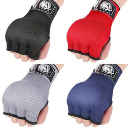 MMA Half Finger Gel Boxing Gloves for Muay Thai and MMA training, with gel padding, wrist strap, and flexible design. Perfect for sparring and training. 🥊💪