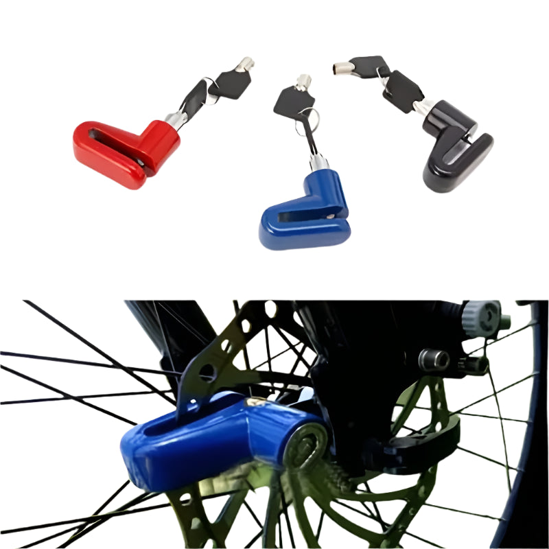 🔒 Heavy-duty motorcycle disc brake lock with keys – anti-theft bike and scooter security, no battery required