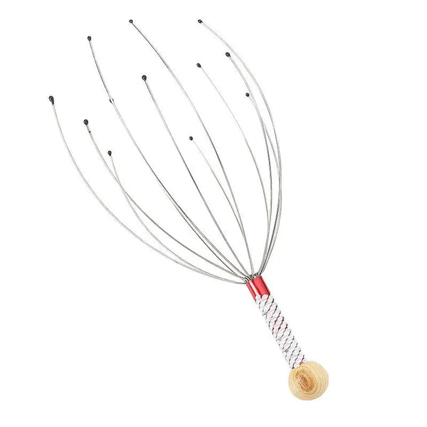 Octopus Head Massager – Stainless Steel Scalp Scratcher and Brain Relaxer Tool in Random Color