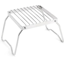 Portable stainless steel foldable camping stove rack for outdoor cooking and barbecue use